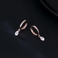 thumbnail image 4 of 925 Sterling Silver Teardrop Small Hoop Earrings for Women Teens CZ Droplet Huggie Earrings with Diamond Dangle, 4 of 12