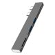 thumbnail image 1 of Hub de datos de 5 puertos, transferencia de datos rápida y compacta con lector de tjetas /TF Adaptador USB multipuerto 2.0, pa unidades Gris shamjiam tipo c, 1 of 8