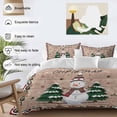 thumbnail image 3 of Christmas Snowman Bedding Duvet Cover Set Queen Size 4 Pieces Winter Pine Trees Xmas Snow Wood Grain Bedding Set with Zipper Closure, 1 Comforter Cover 90x92 Inches 1 Flat Sheet & 2 Pillow Cases, 3 of 7