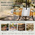 thumbnail image 6 of Round Outdoor Tablecloth with Umbrella Hole and Zipper, Orange Stripes Tablecloth with Elastic Waterproof, Modern Farmhouse Simple Vertical Lines Patio Table Covers for 36" - 44" Picnic Pool Tables, 6 of 9