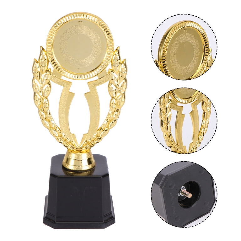 Crown Awards Custom Engraved Civilian Trophy – 7.25" Tall, Gold Figurine On Round Black Base