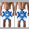 thumbnail image 3 of luoweisi Men's Beach Shorts Quick Dry Swim Trunks with Mesh Lining Blue and White Geometry XL, 3 of 5