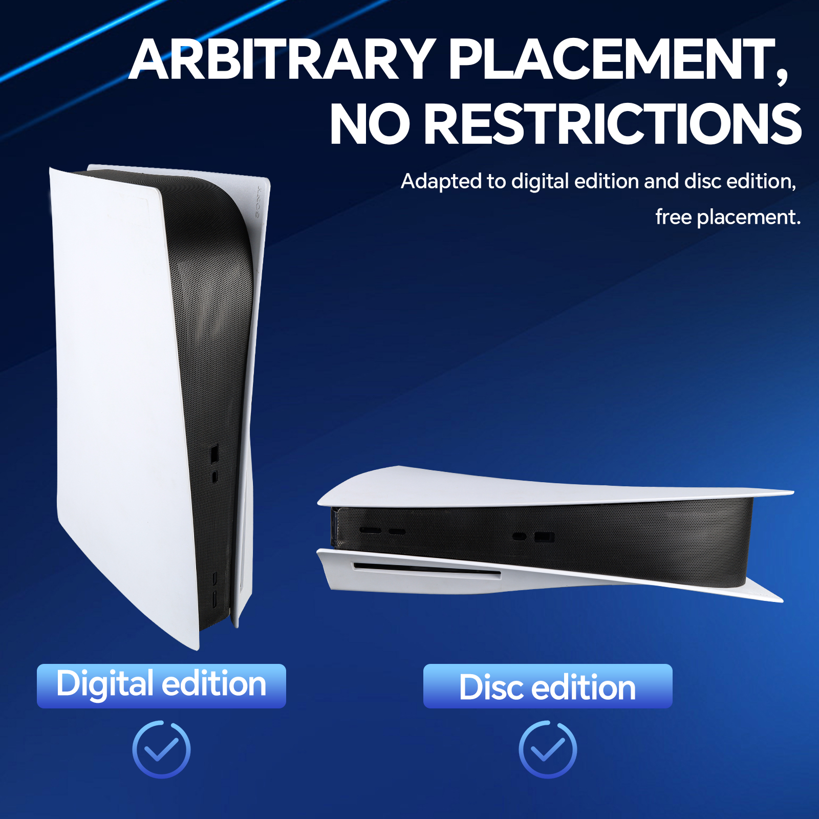 Funda antipolvo para PS5, accesorios PS5, filtro de polvo para consola PlayStation 5, anti pelo de mascotas, compatible con edición de disco/digital 5