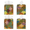thumbnail image 2 of Lsque Colorful Circle Printed Tissue Box Cover Holder, Facial Paper Organizer Dispenser,Square with Bottom Belt, PVC Leather Decorative Organizer, 2 of 8