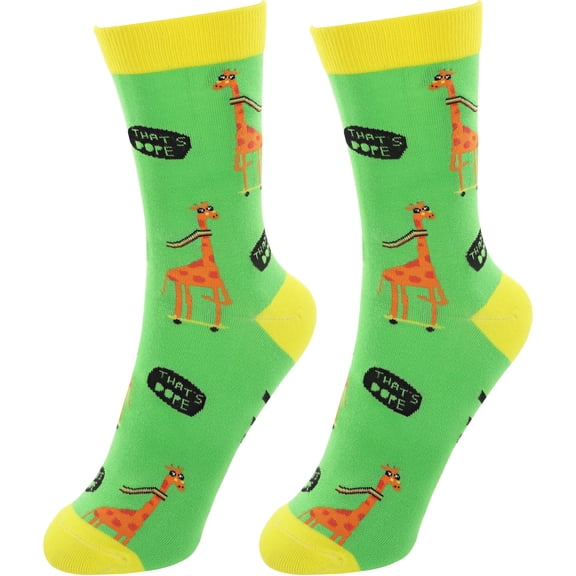Pavilion - Naturally High - Medium/Large Giraffe Humorous Unisex Crew Cut Socks