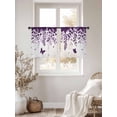 thumbnail image 3 of Purple Spring Botanical Sheer Curtains 45 Inch Length 2 Panels Set, Weeping Eucalyptus Butterfly Voile Window Treatment Rod Pocket Small Kitchen Curtains Drapes for Bedroom 52"x45"x2, 3 of 7