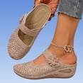 thumbnail image 6 of Samdudou Closed Toe Sandals Womens Dressy Summer Mules Back Strap Casual Summer Beach Flats Cut Out Breathable Walking Shoes, 6 of 6