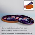 thumbnail image 4 of Unicorn 6PCS Round Car Coasters, Microfiber Leather Cup Holders for Car, 11x11 cm/4.3x4.3 in, Absorbent Car Coaster Set of 6, Car Accessories for Women and Men, 4 of 6