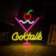 thumbnail image 1 of Letrero De Neón Luminoso "Cocktails", Regulable, Para Bares, Salones, Fiestas De Cócteles Y Clubes. Decoración De Pared 40x25cm, 1 of 2