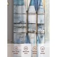 thumbnail image 7 of Lake Paddle Striped Semi Sheer Curtains 54 Inch Length 2 Panels Set, Watercolor Vintage Wood Grain Sheer Kitchen Curtain Privacy Voile Window Curtain for Living Room Bedroom Rod Pocket Drapes, 7 of 7