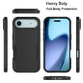thumbnail image 3 of Military Grade Shockproof iPhone 17 Air Case,Dual Layer Full Body Protective Cover with Anti-Slip Grip & Raised Camera Heavy Duty Rugged Case- Black, 3 of 6