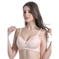 thumbnail image 5 of BIMEI Mastectomy Bra with Molded Foam Cups,T Shirt Bra for Women, Everyday Pocketed Seamless Wire Free Bra, Smoothing for No-Show Lines,Light Beige,34C, 5 of 8