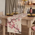 thumbnail image 2 of Spring Flowers Table Runner, Country Pink Peach Blossoms Botanical Floral Washable Cotton Linen Table Runners 48 Inches Long, Dresser Scarf Runner for Nightstand/Coffee/End Tables 13''x48'', 2 of 9