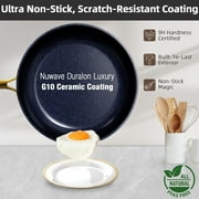 Nuwave Cookware Set - 2PC Rustic Copper Duralon Blue Ceramic Non-Stick Cookware Set
