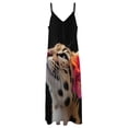 thumbnail image 6 of Cute Ocelot Tropical Flower Crown Sleeveless Dress Women's Evening Dress Womans Clothing, 6 of 9