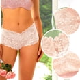 thumbnail image 4 of Naittoop Women's Underwear Sexy V Waist Shorts Panties Lightweight Soft Scallop Sheer Lace Trim Underwear, 4 of 5
