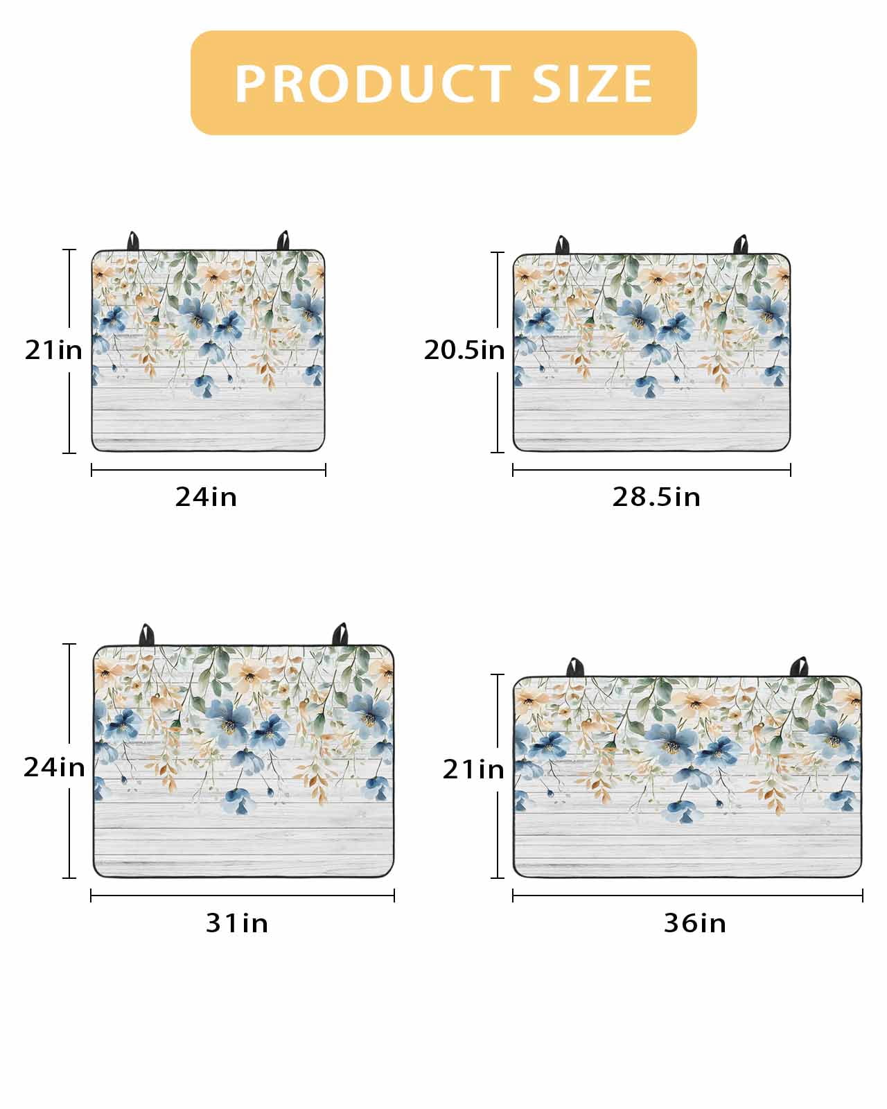 nqOlkjepod Large Induction Cooktop Protector Mat 24"x21", Spring Floral Stove Top Covers for Electric Stove, Weeping Blue Botanical Summer Vintage Stove Burner Cover Mats, Glass Top Stove Cover