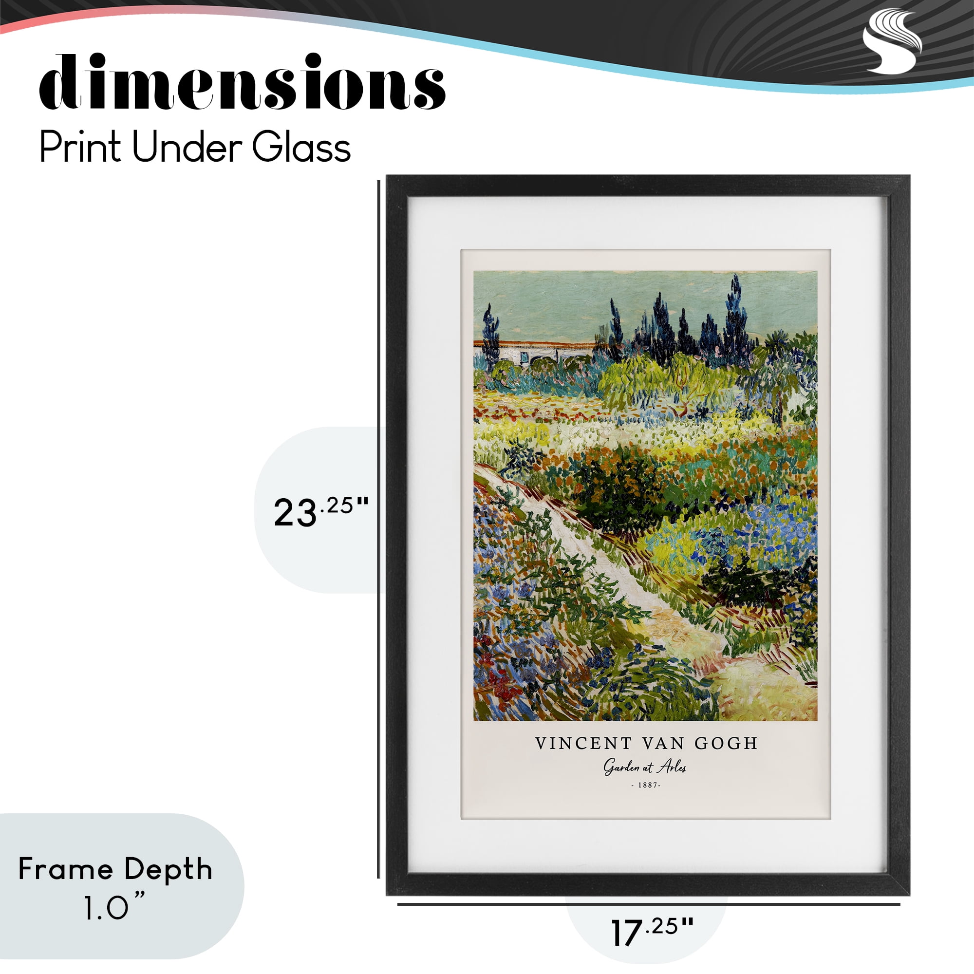Stupell Industries Classic Garden At Arles Black Framed Print Under Glass, design by Vintage Hustle