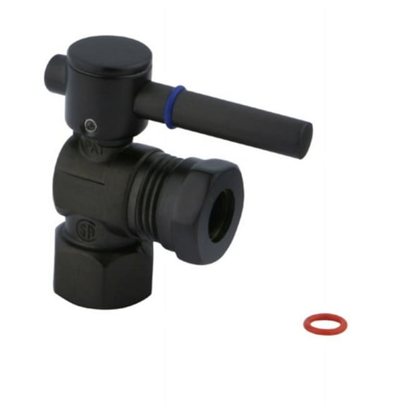 Kingston Brass CC44105DL 1/2" FIP x 1/2" or 7/16" Slip Joint Angle Stop Valve, Oil Rubbed Bronze