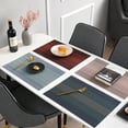 thumbnail image 2 of Placemats (set of 4), non-slip washable placemats, PVC wear-resistant, heat-resistant placemats, dirt-repellent and washable, place mats for kitchen dining table (gray blue), 2 of 5