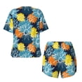 thumbnail image 5 of Kdxio Sunflowers Print Pajamas Sets for Women Short-Sleeved Pjs with Lounge Shorts Two Piece Sleepwear S-4XL, 5 of 9