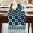thumbnail image 3 of Table Runners 36 Inches Long Dress Scarves, Dark Blue Flowers Farmhouse Kitchen/Dining Table Runner, Short Coffee Tablerunners, Vintage Rustic Abstract Floral Aesthetic 13x36 Inch, 3 of 9