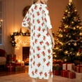 thumbnail image 3 of Women Christmas Nightgown Long Sleeve Sleepwear Loose Loungewear Soft Fleece House Dress Holiday Nightshirt, 3 of 7