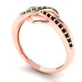 thumbnail image 2 of Solitaire with Accents Engagement Ring for Women - 0.22ct Simulated Emerald in 14K Rose Gold Promise Ring, 2 of 6