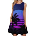 thumbnail image 1 of Mujeres verano casual sin mangas cuello redondo gradiente impreso bolsillo manga vestidos vestido suelto OAVQHLG3B Store  lin121212, 1 of 5