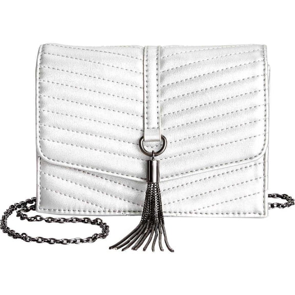 $60 Inc Womens Mini Yvonn Faux Leather Metallic Crossbody Handbag