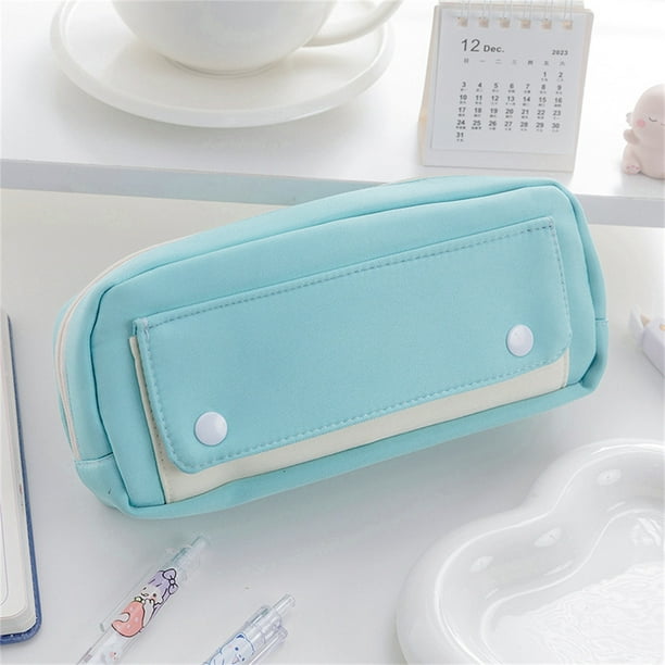Estuche Multifuncional de Nailon para Lápices, Estuche de Lápices de Doble Capa y Gran Capacidad.
