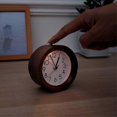 thumbnail image 3 of Analog Wood Alarm Clock With Snooze - Retro Clock With Dial Alarm Light - Quiet Vintage Wood Table Clock Without, 3 of 4
