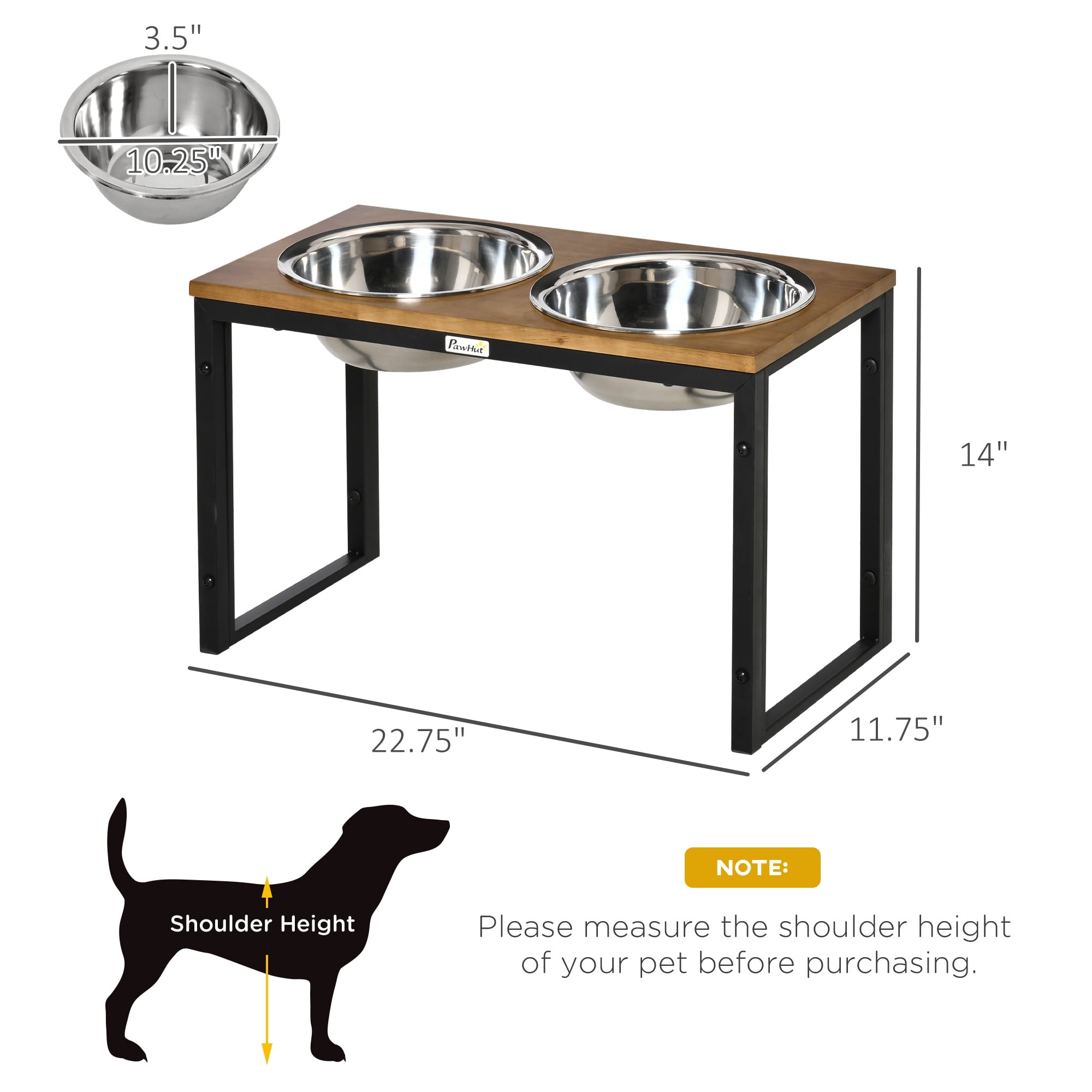 PawHut Elevated Dog Bowls for Large Dogs, Raised Pet Feeding Station w –  ShopEZ USA