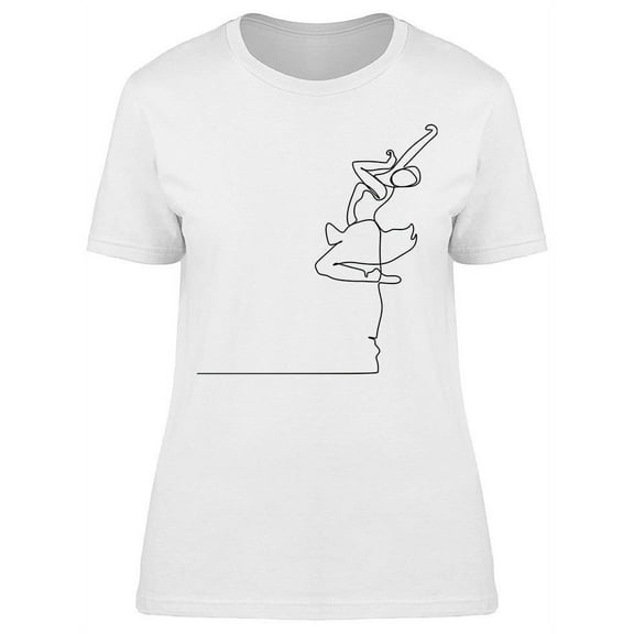 Ballet Sketch One Line Drawing T-Shirt Women -Image by Shutterstock, Female Large