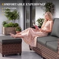 thumbnail image 6 of UDPATIO Patio Furniture Set, 5 Pieces Wicker Outdoor Couch with Chairs, Ottomans and Thick Cushions for Backyard, Grey, 6 of 8