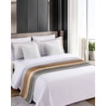 thumbnail image 4 of Bed Runner Scarf Queen Size, Farmhouse Haze Blue Brown Stain Bed Runners & Scarves for Foot of Beds, Vintage Wooden Striped Decorative Bedding Runner Scarf for Hotel Home Bedroom 83 x20 Inch, 4 of 6
