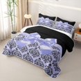 thumbnail image 3 of Erosebridal Purple Cute Bows Girls Twin Quilt Set,Gothic Vintage Floral Twin Coverlet Set For Adult,2-Piece, 3 of 7