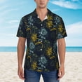 thumbnail image 4 of Lsque Sunflowers pattern Hawaiian Shirt for Men, Unisex Summer Beach Casual Short Sleeve Button Down Shirts-Large, 4 of 9