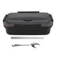 thumbnail image 1 of Lunch Box, Lightweight Compact   Compartmental Design Bento Box Safe Plastic  For Office For Picnic For Travel  Black, 1 of 8