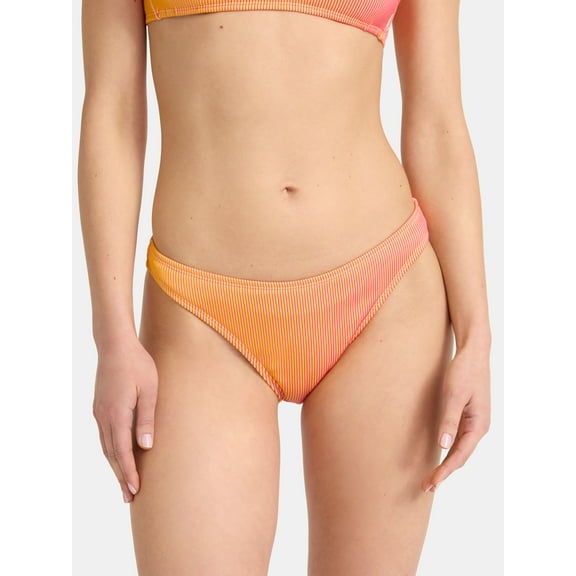 No Boundaries Ribbed Cheeky Bikini Bottoms, Women’s