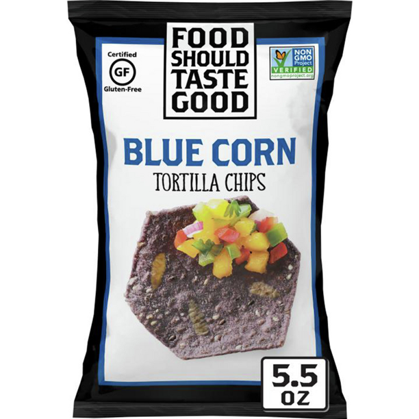 Food Should Taste Good, Gluten Free Blue Corn Tortilla Chips, 5.5 oz