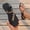 #0129-Black, variant on Xucatan Women's Bohemian Flat Sandals, Round Toe Open Toe T Strap Slides with Elastic Band, Floral Embellished Roman Casual Shoes, Versatile Summer Beach Footwear Gift