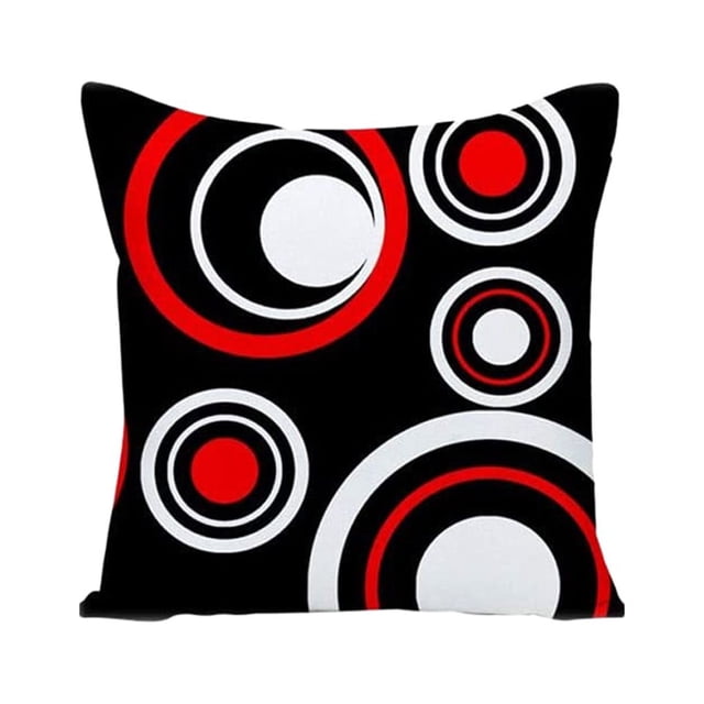 Billuyoard Fundas de almohada de tiro rojas y negras de poliéster, fundas de cojines decorativas elegantes y suaves, duraderas Decoración del hogar W0081-21
