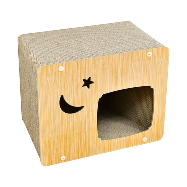 Casita rascadora para gatos, tablero rascador de cartón, casita para gatos resistente. M