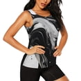 thumbnail image 2 of Balery Fluid Black White Paint Swirls Camiseta sin mangas estampada ligera para mujer, tops de entrenamiento sin mangas, camisetas de yoga transpirables de secado rápido.-Medium, 2 of 7