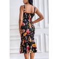 thumbnail image 3 of Vestido PRETTYGARDEN Midi Floral Sin Mangas con Fruncido y Volantes Talla M, 3 of 8