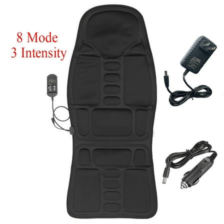 8 Modes Massage Seat Cushion Car Seat Cushion Waist Massager, Car/Home Heating Function Neck Massager(US Plug)