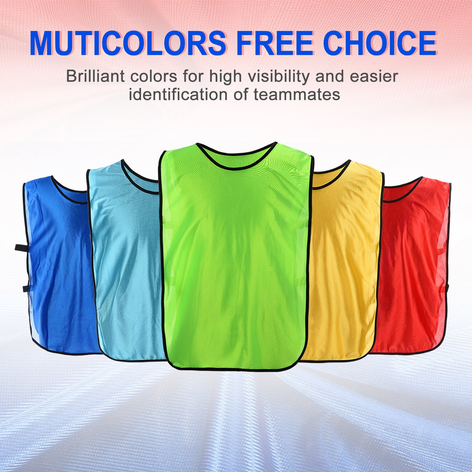 Unique Bargains 24 Pack Scrimmage Vest Soccer Jersey Training Vests Youth Soccer Pennies Green, Red