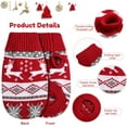 thumbnail image 3 of 2 Pieces Christmas Cat Dog Sweater Christmas Sweater Cat Christmas Outfit Holiday Sweater for Small Dogs Winter Knitwear Xmas Pet Clothes Warm Reindeer Snowflake Sweater for Puppy Cat, 3 of 8