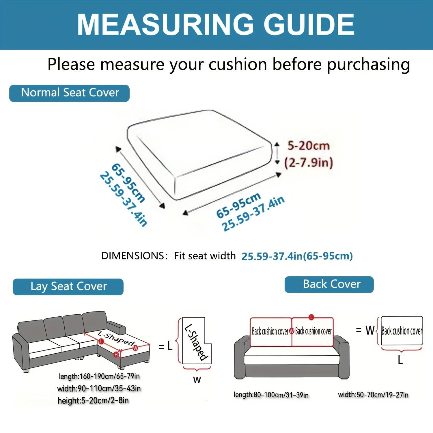 Sofa Cushion Covers High-Elasticity Waterproof Jacquard Sofa Slipcovers Pet-Friendly Furniture Protectors for L-Shaped Sectional Sofa Easy Care